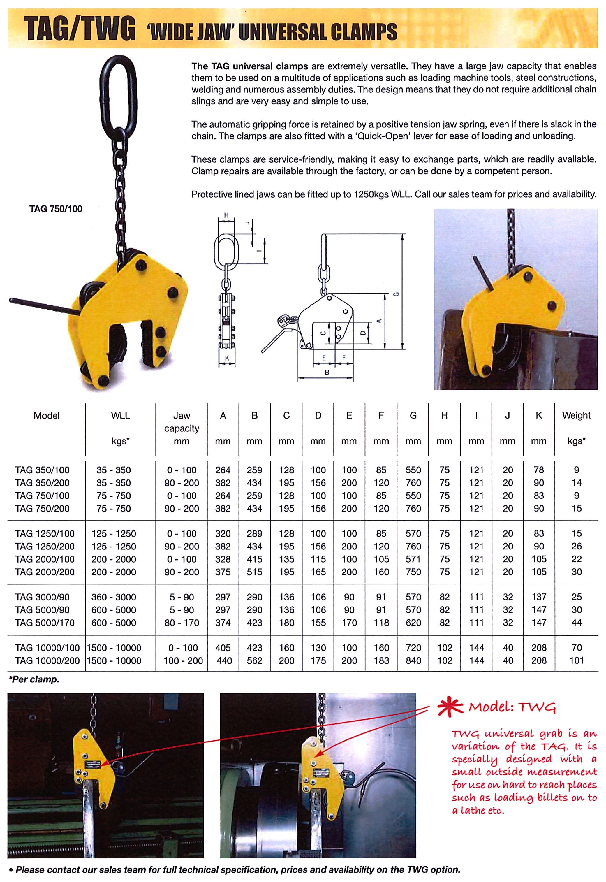 Camlok Wide Jaw Vertical Clamp
