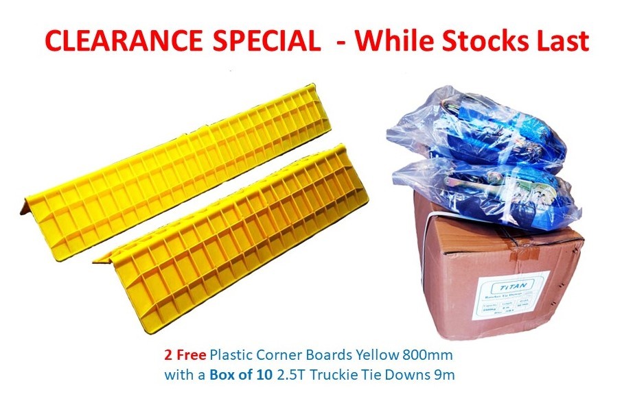 2.5T Blue Tie Down Box of 10 Special c/w 2 Free Corner Boards 800mm
